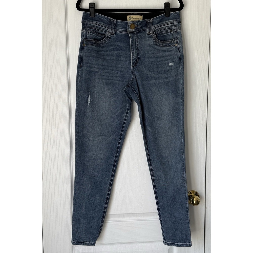 Democracy AB Technology Womens Mid-rise Skinny Jeans Stretch Size 14 Medium Wash